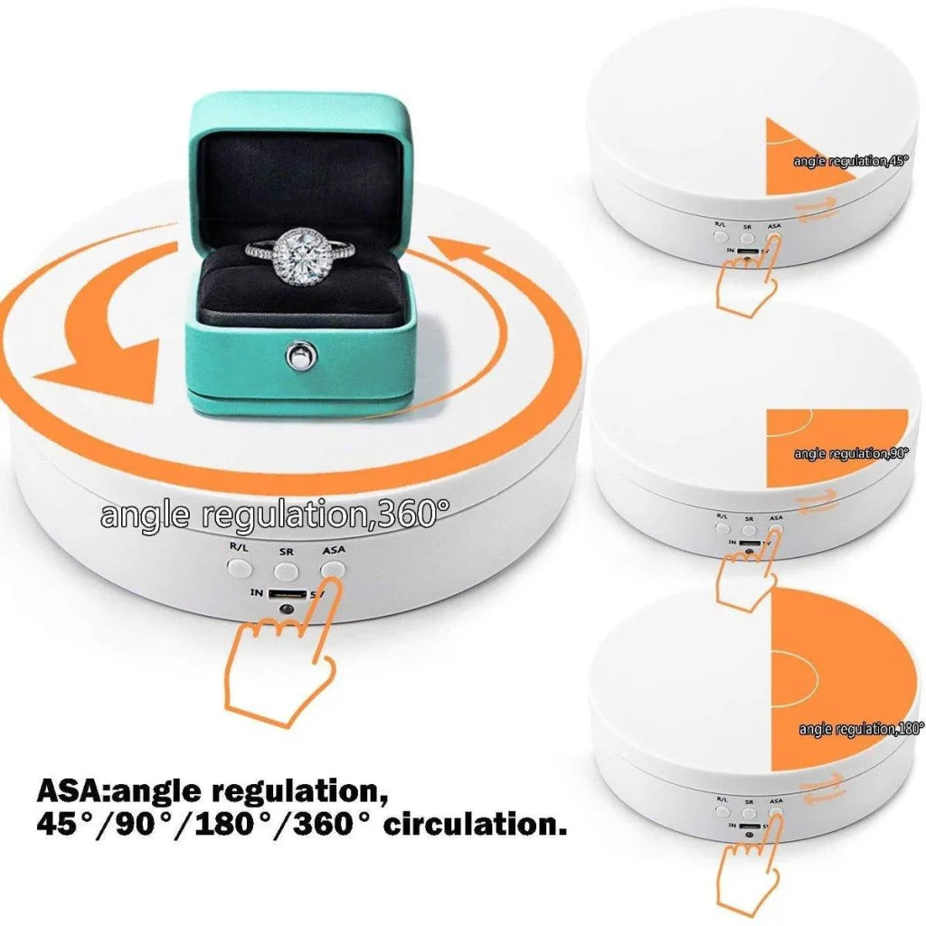360° Rotating Electric Turntable Display Stand Jewelry