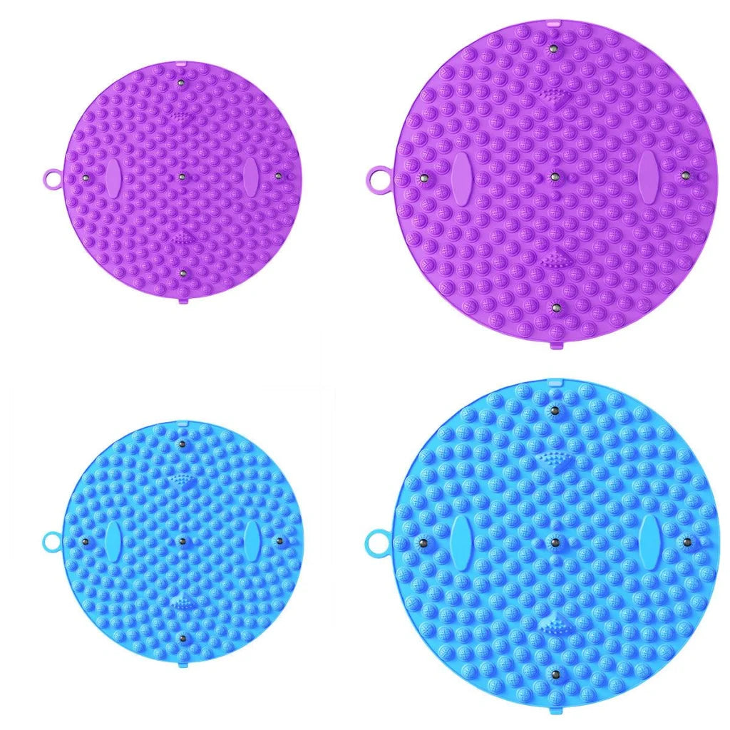 37/55cm Soft Silicone Circular Foot Mat with Textured