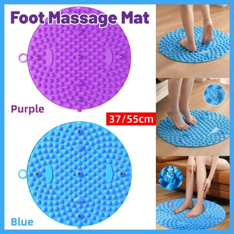37/55cm Soft Silicone Circular Foot Mat with Textured