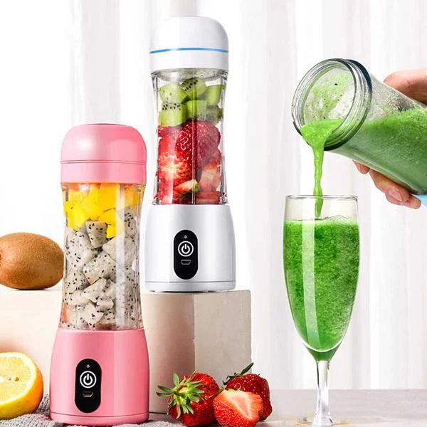380ml Portable Mini USB Rechargeable Handheld Fruit Mixer Juicer Blue - Premium