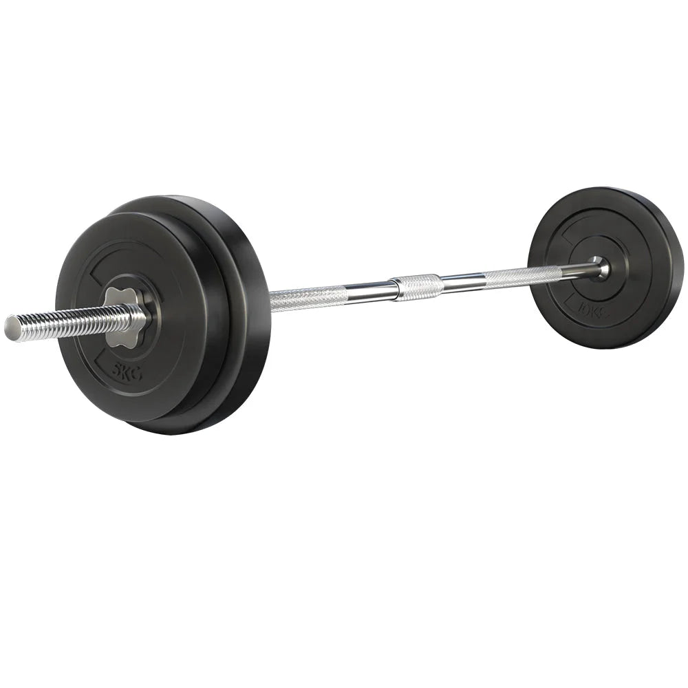 38KG Barbell Weight Set Plates Bar Bench Press Fitness