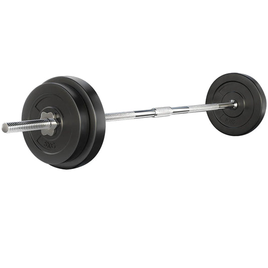 38KG Barbell Weight Set Plates Bar Bench Press Fitness