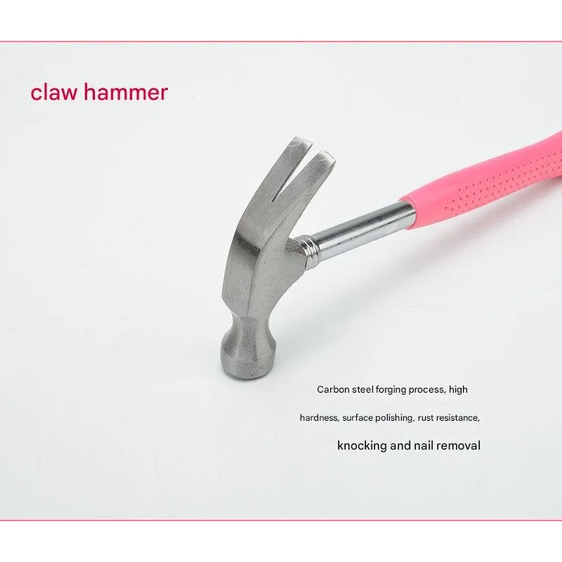 39-Piece Home Tool Kit - Pink Carbon Steel Hardware Set