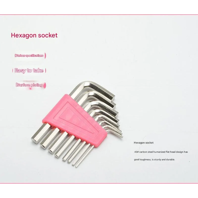 39-Piece Home Tool Kit - Pink Carbon Steel Hardware Set