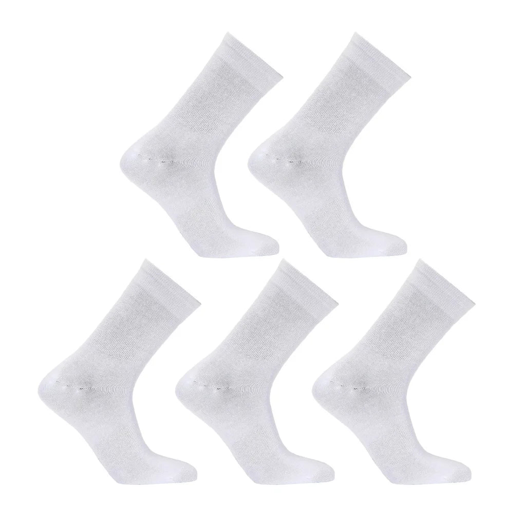3D Seamless Crew Socks Slim Breathable White Medium Pack