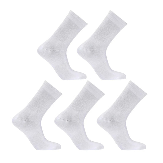 3D Seamless Crew Socks Slim Breathable White Medium Pack