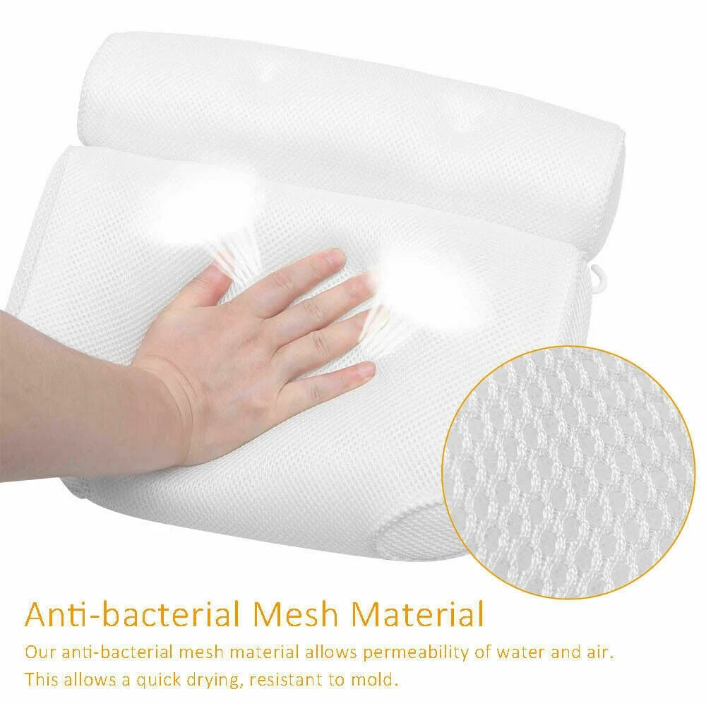3D Spa Mesh Bath Pillow Neck Back Support for Bathtub Tub