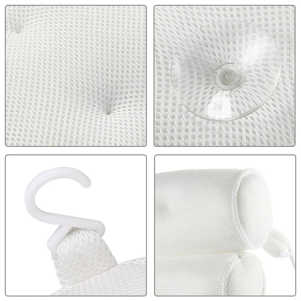 3D Spa Mesh Bath Pillow Neck Back Support for Bathtub Tub