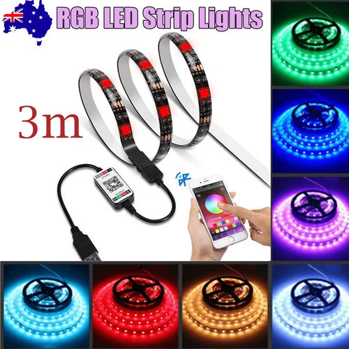 3M RGB LED Strip Lights IP65 Waterproof 5050 300LEDs 12V