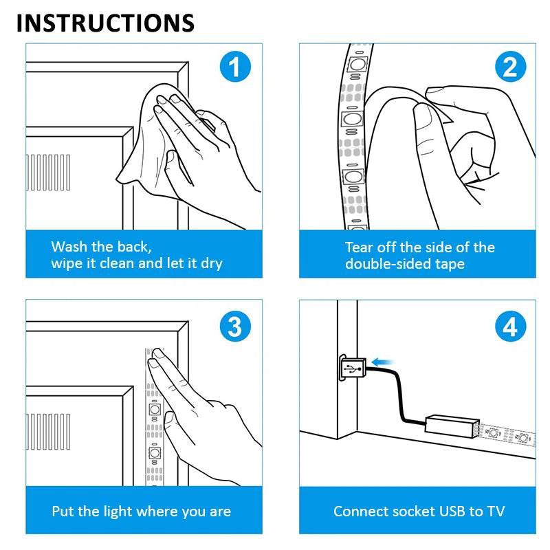 3M RGB LED Strip Lights IP65 Waterproof 5050 300LEDs 12V