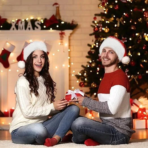 3Pack Christmas Santa Hats for Adults - Extra Thicken