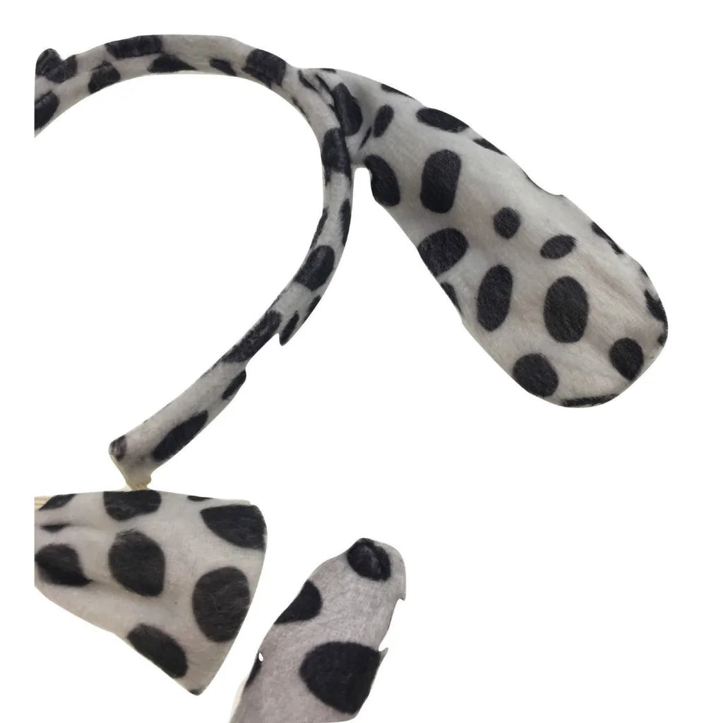 3pcs DOG EAR HEADBAND w Bow Tail Animal Costume Halloween