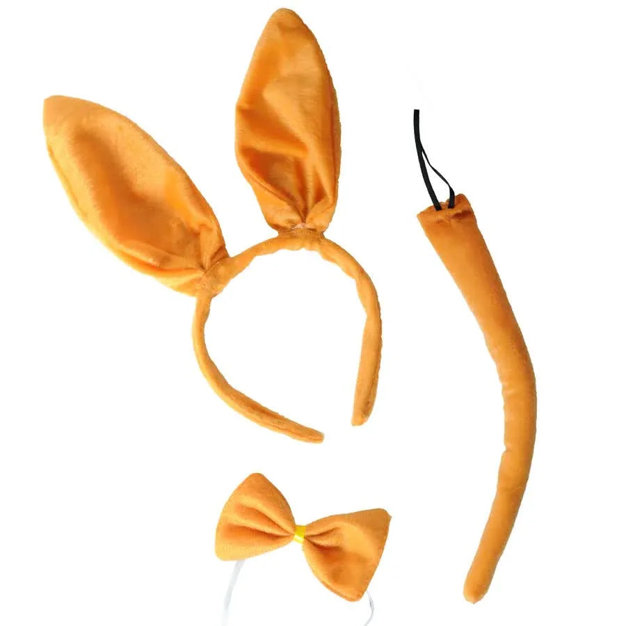 3pcs Kangaroo Animal Set Costume Dress Up Party Bow Tie