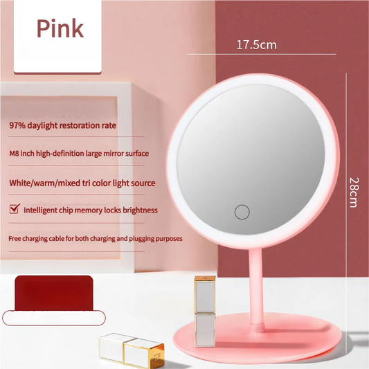 3PCS LED Makeup Mirror with Lights - Portable Tabletop