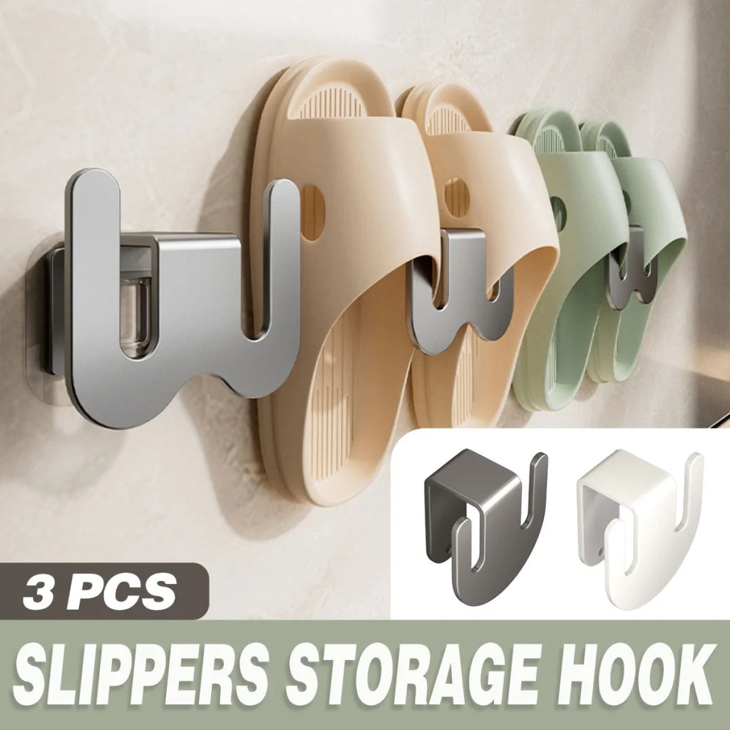 3PCS Wall Mounted Slipper Rack Bathroom Shoe Storage Hook