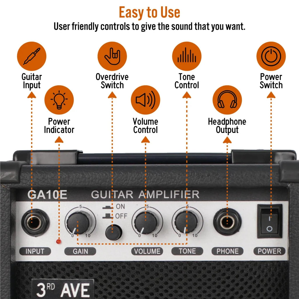 3rd Avenue 10W Electric Guitar Amplifier - Audio & Video >