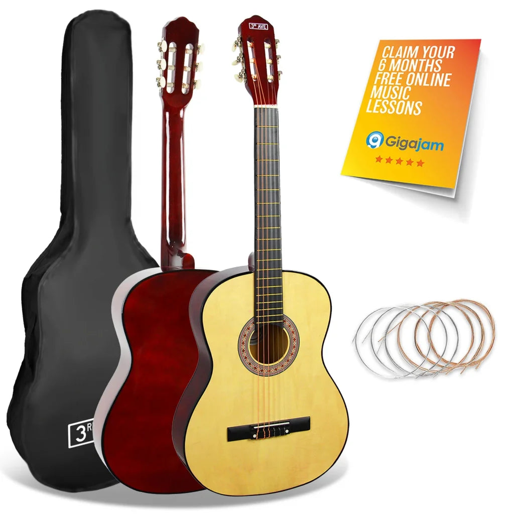 3rd Avenue 3/4 Size Classical Guitar Pack - Natural - Audio