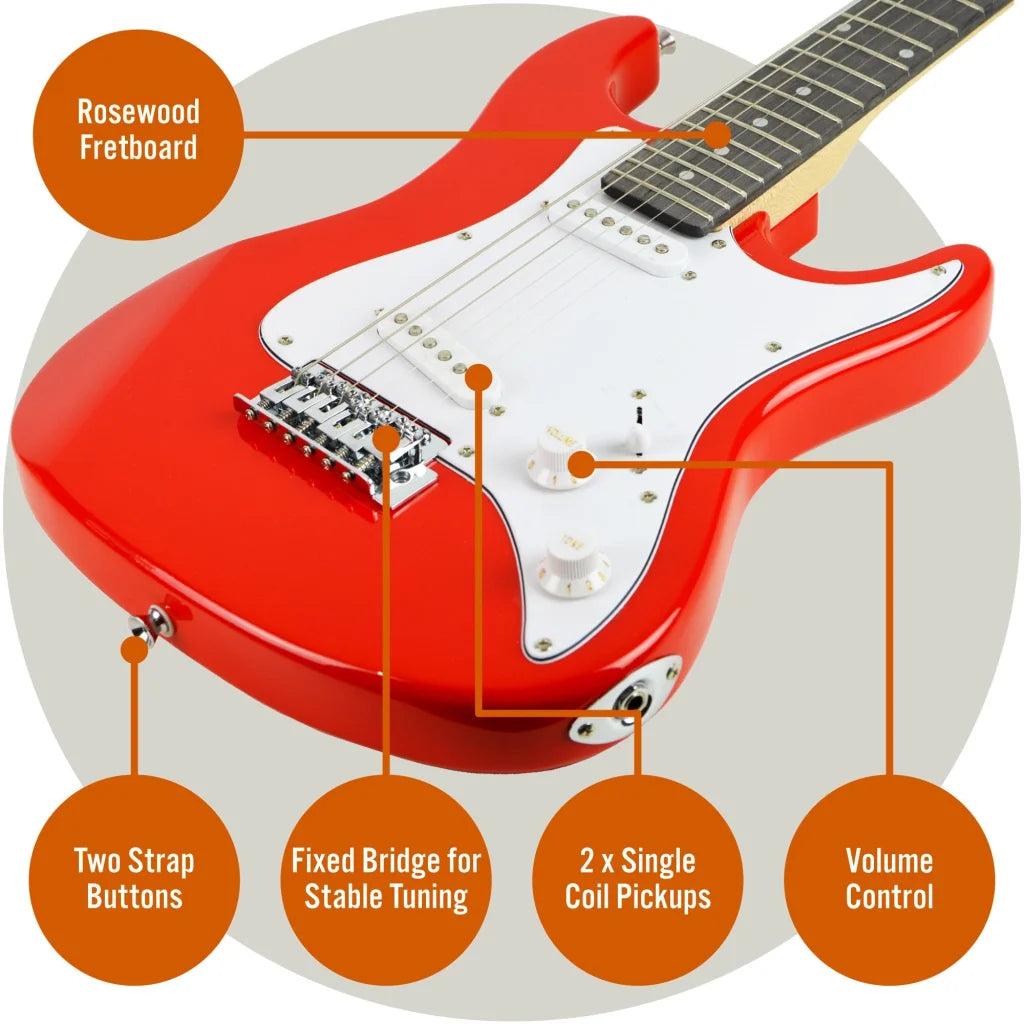 3rd Avenue 3/4 Size Electric Guitar - Red - Audio & Video >
