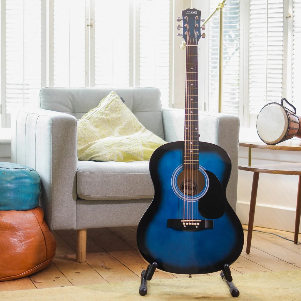 3rd Avenue Acoustic Guitar Premium Pack - Blueburst - Audio