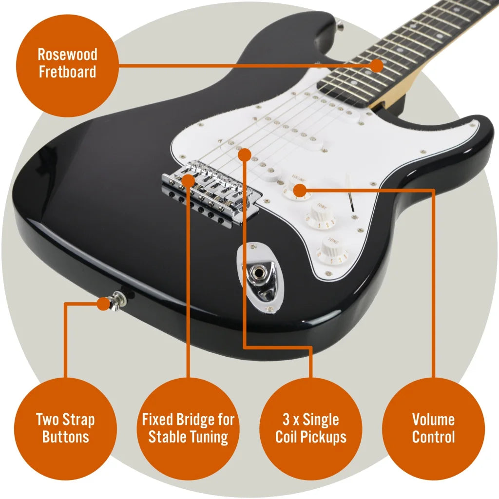 3rd Avenue Electric Guitar Pack - Black - Audio & Video >