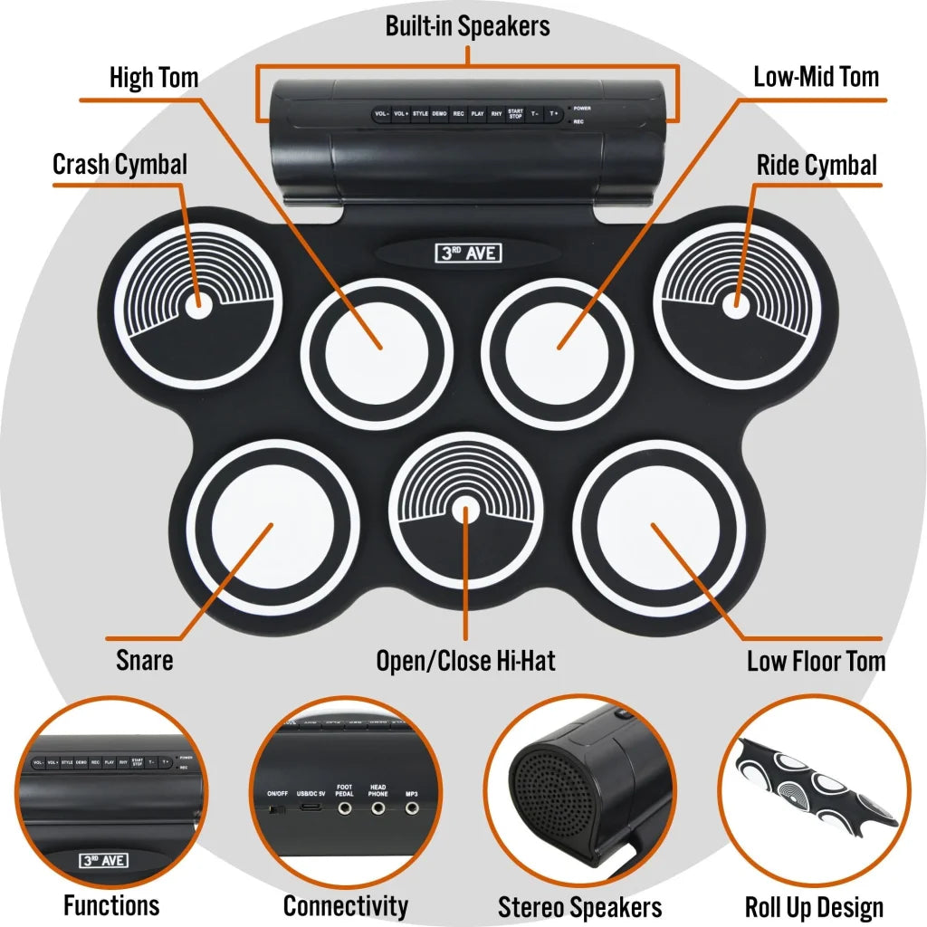 3rd Avenue Roll Up Drum Kit - Audio & Video > Musical