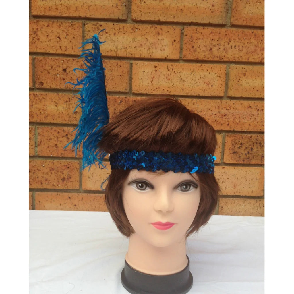 3x 1920s FLAPPER HEADBAND Headpiece Feather Sequin