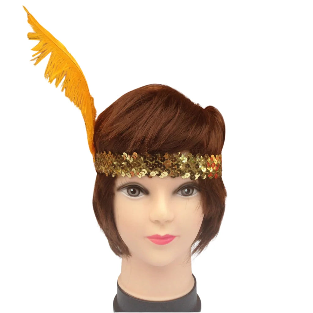 3x 1920s FLAPPER HEADBAND Headpiece Feather Sequin