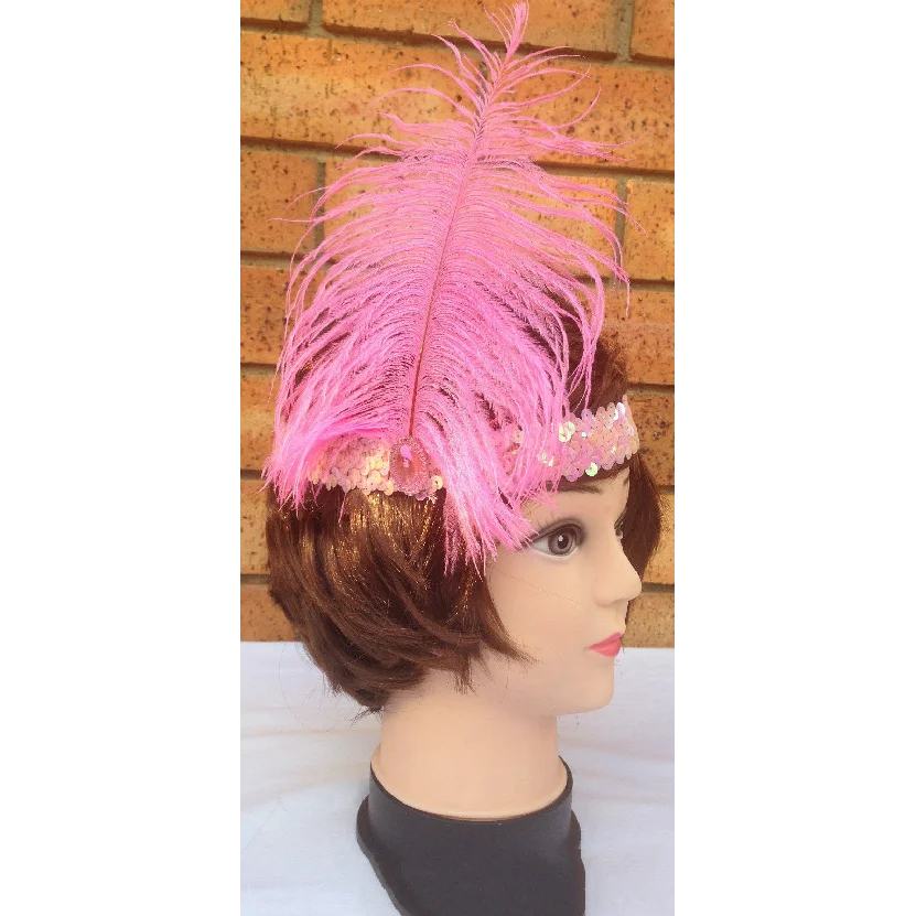 3x 1920s FLAPPER HEADBAND Headpiece Feather Sequin