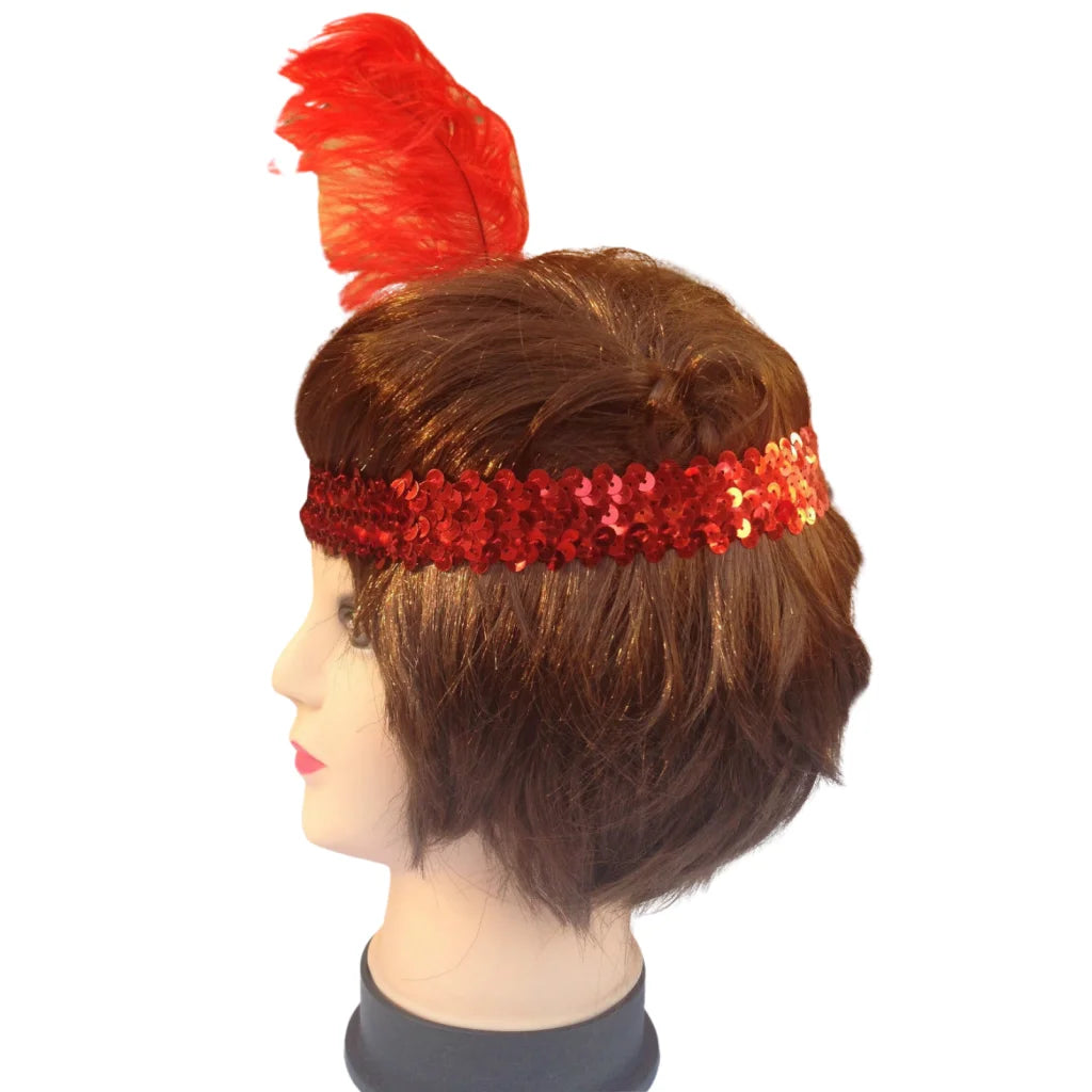 3x 1920s FLAPPER HEADBAND Headpiece Feather Sequin