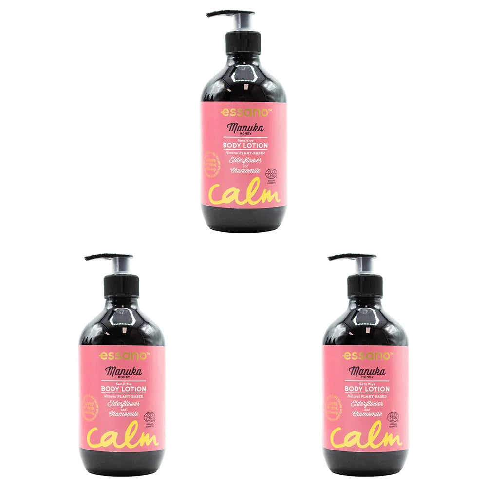 3x Essano 400ml Manuka Honey Sensitive Body Lotion