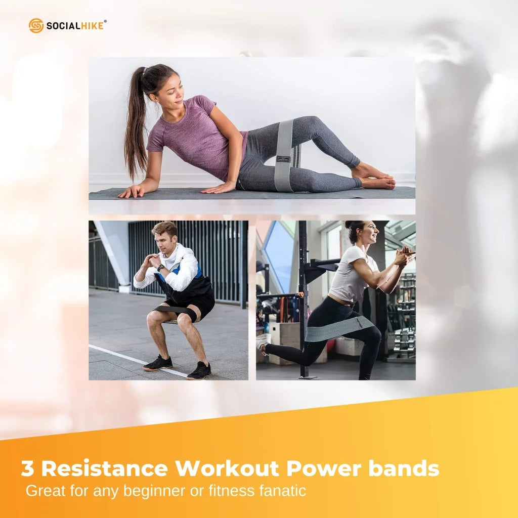 3x Resistance Exercise Hip Bands Set - Stretch Glute Booty