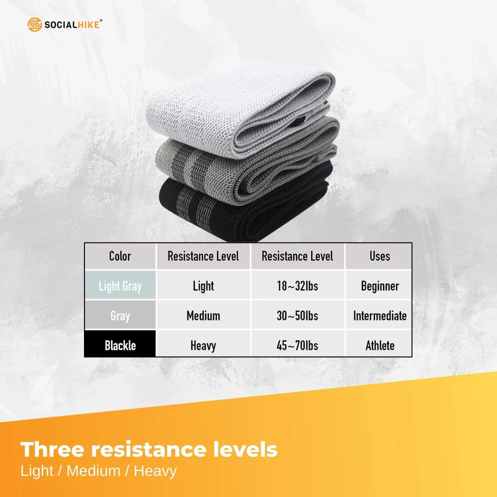 3x Resistance Exercise Hip Bands Set - Stretch Glute Booty