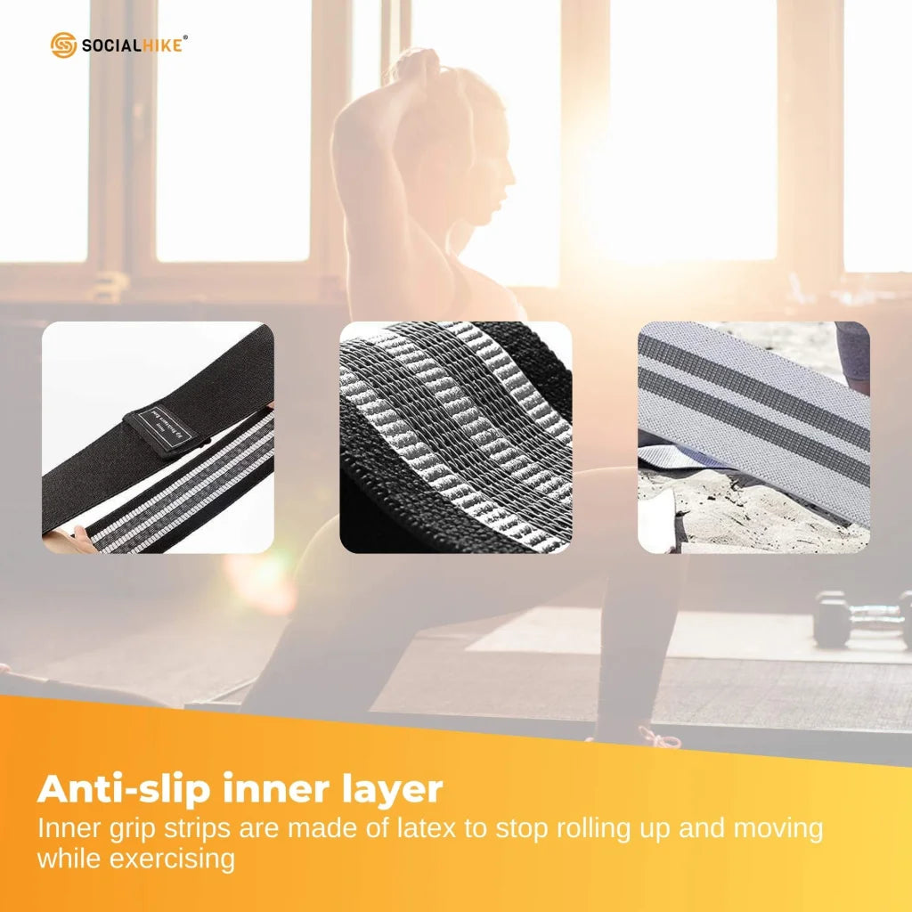 3x Resistance Exercise Hip Bands Set - Stretch Glute Booty