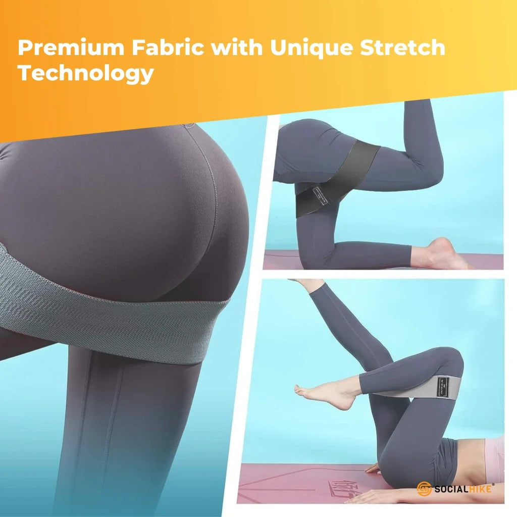 3x Resistance Exercise Hip Bands Set - Stretch Glute Booty