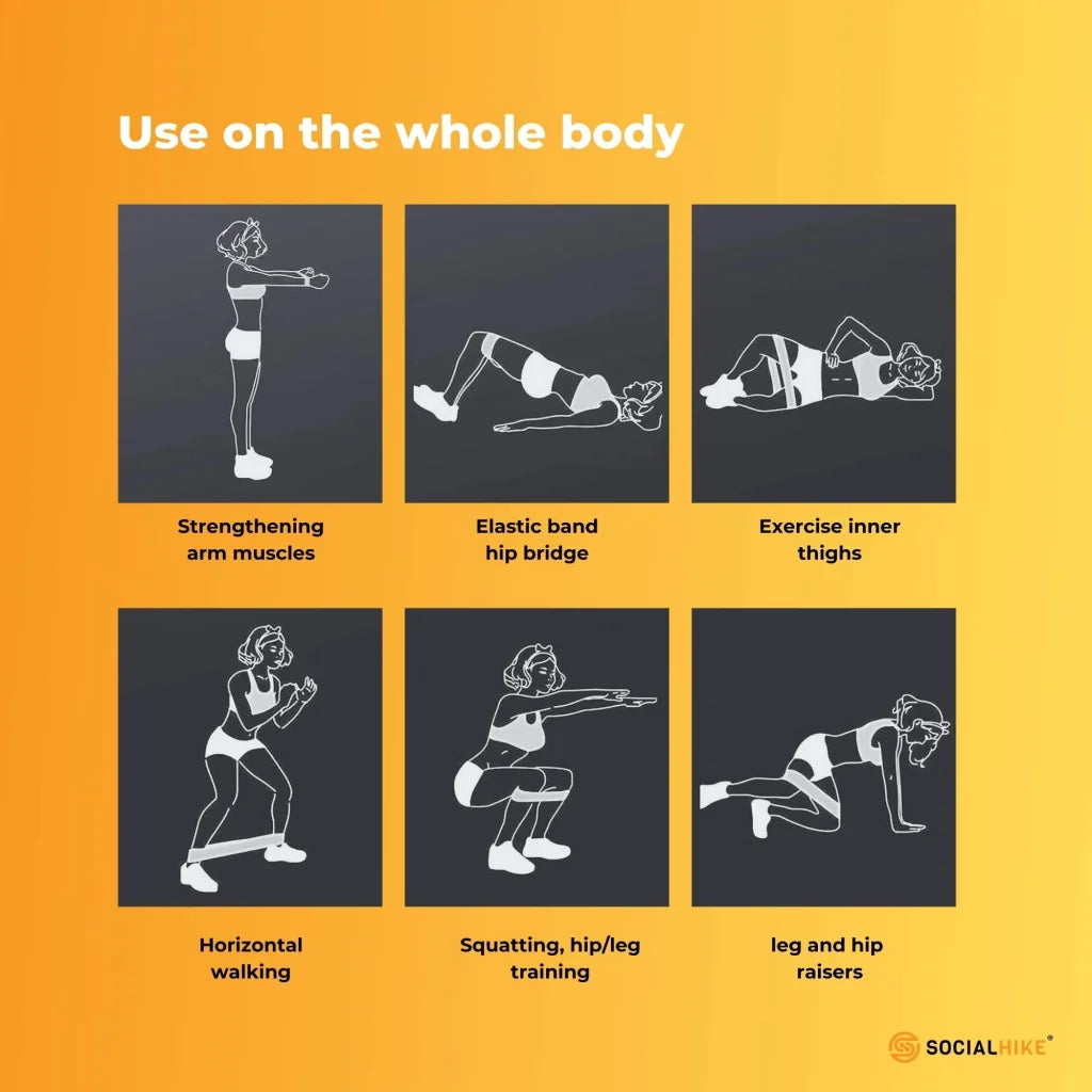 3x Resistance Exercise Hip Bands Set - Stretch Glute Booty