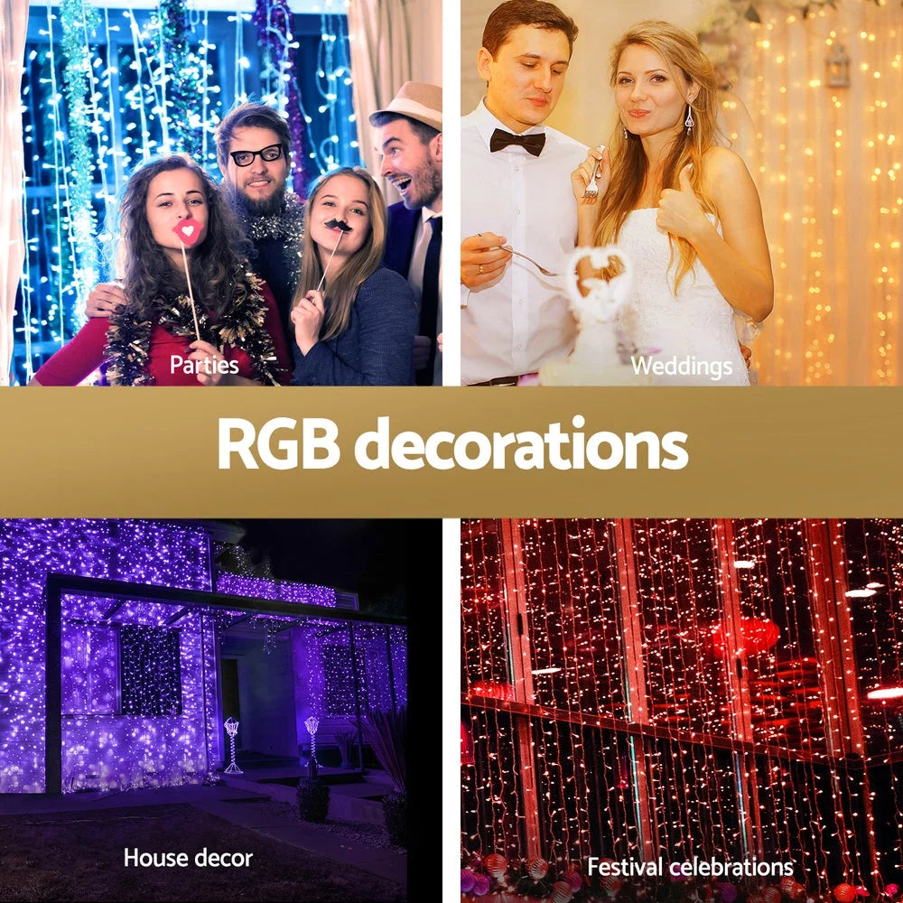 3X6M Christmas Lights Curtain Light 960 LED RGB Remote