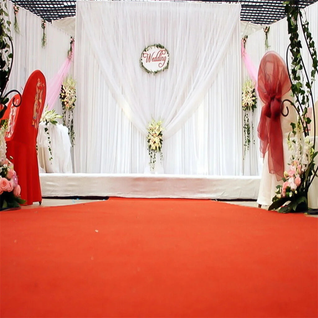 3x6m White Stage Curtain Backdrop curtains drapes 388