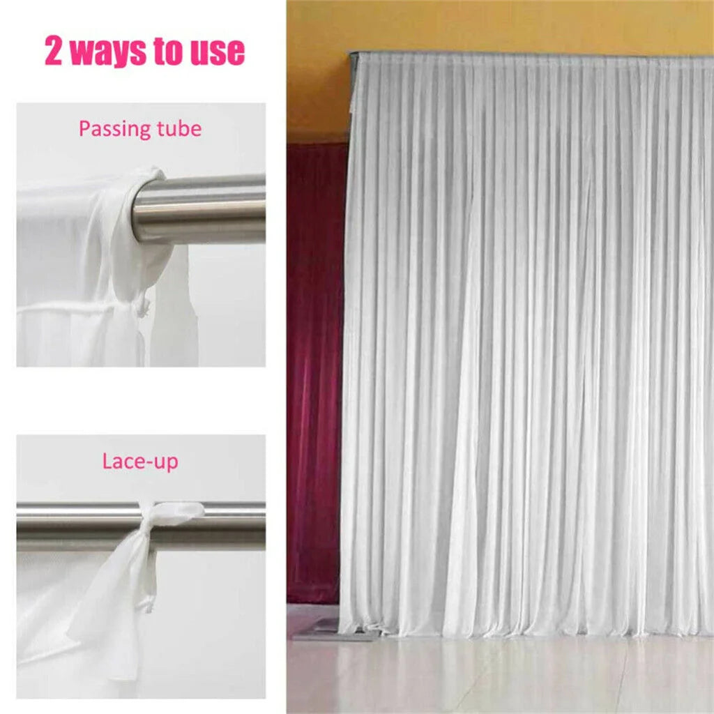 3x6m White Stage Curtain Backdrop - Home & Garden >