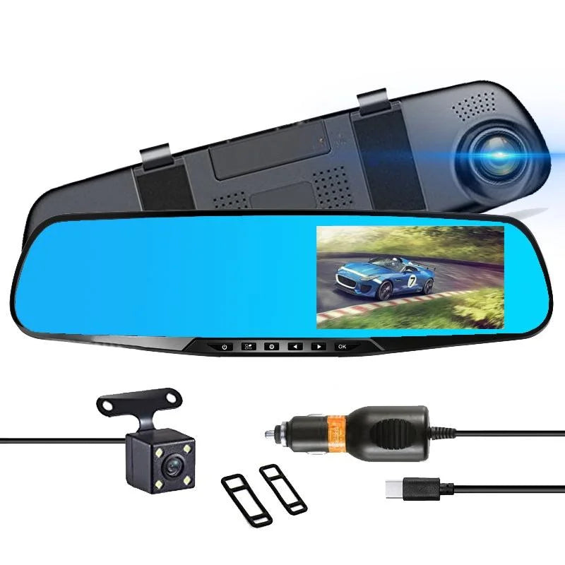 4.3 Dual-lens Hd Night Vision Driving Recorder with Parking
