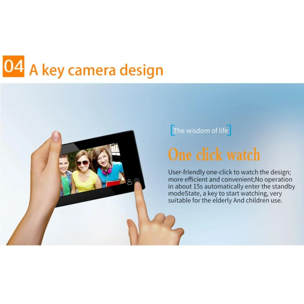 4.3 Security Camera Door Peephole With One-Key Watch