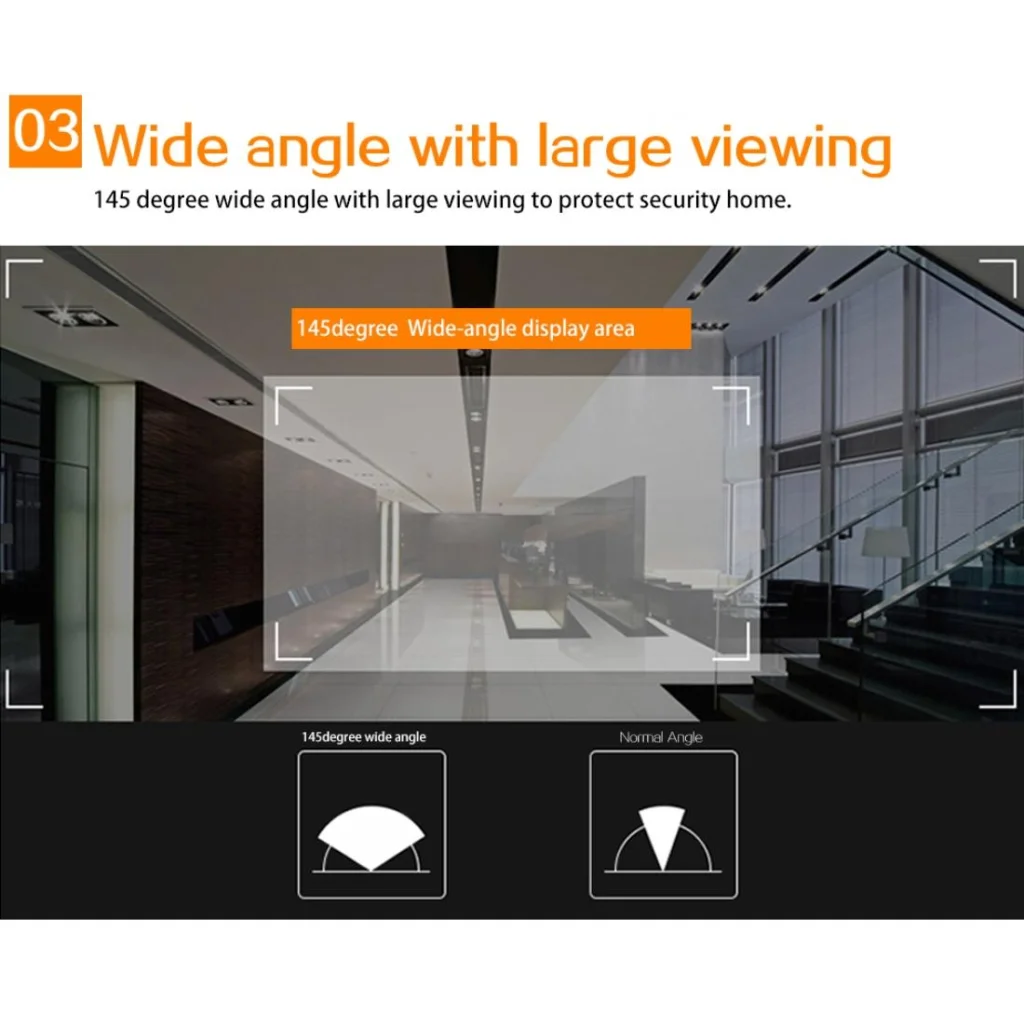 4.3 Security Camera Door Peephole With One-Key Watch