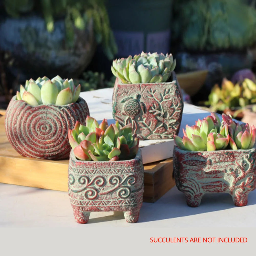 4/5/6 Pots Set Ceramic Clay Pottery Pots Succulent Flower