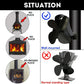 4-blade Heat Powered Fireplace Stove Fan - Aluminum - Gold
