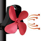 4 blade Heat Powered Fireplace Stove Fan aluminum rose