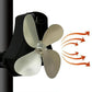 4-blade Heat Powered Fireplace Stove Fan - Aluminum - Rose