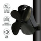 4-blade Heat Powered Fireplace Stove Fan - Aluminum
