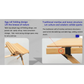 4 Chairs & 1 Table Set Bamboo Camping Folding Portable