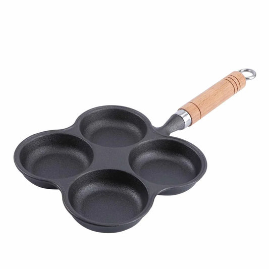 4 Cup Cast Iron Egg Frying Pan Divided Egg Skillet Pan