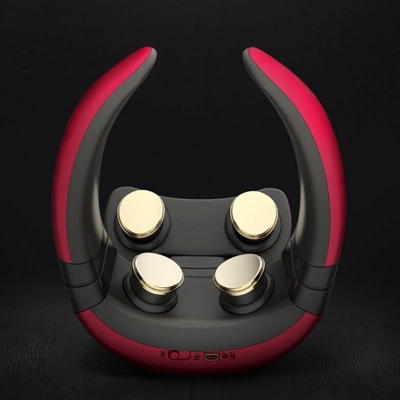 4-Head Neck Massager With Pulse Technology Red - Health &