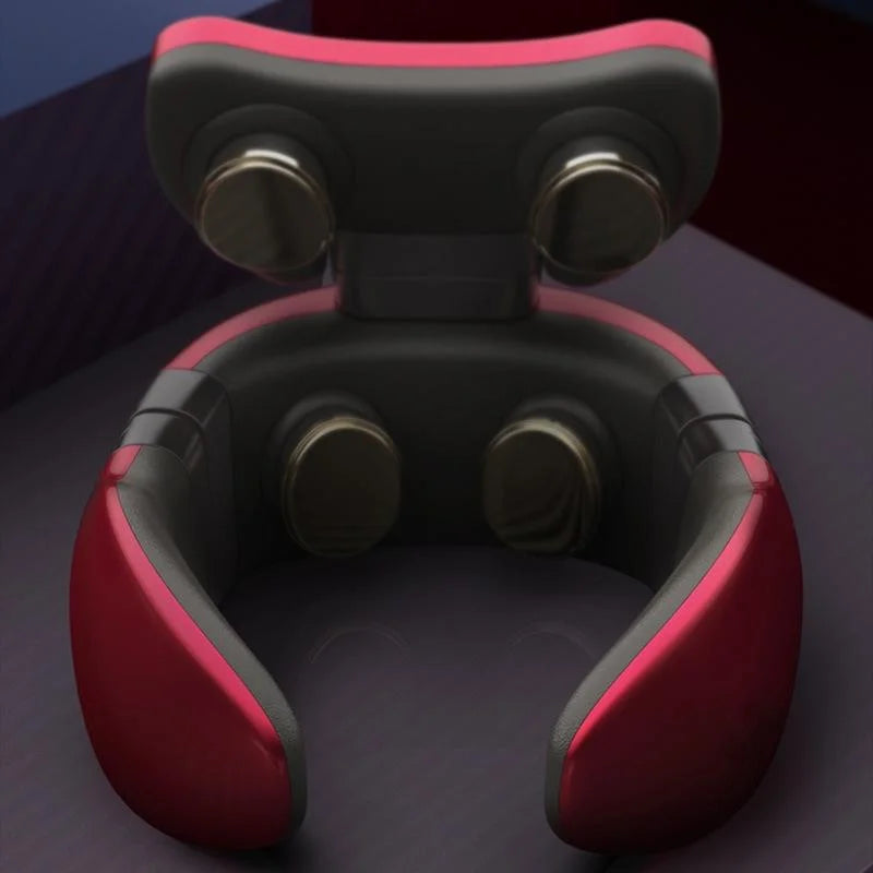4-Head Neck Massager With Pulse Technology Red - Health &